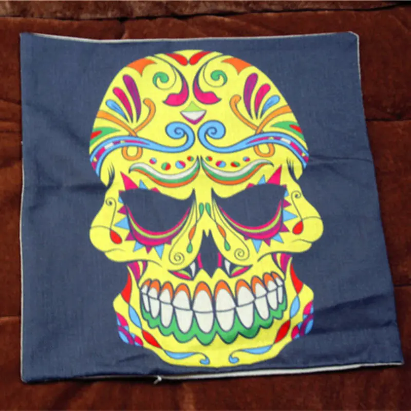 New Plush Halloween Chair Cushion Skull Pattern Nordic Home Decor Sofa Throw Pillows For Girls Room Decoration Pillow Cover