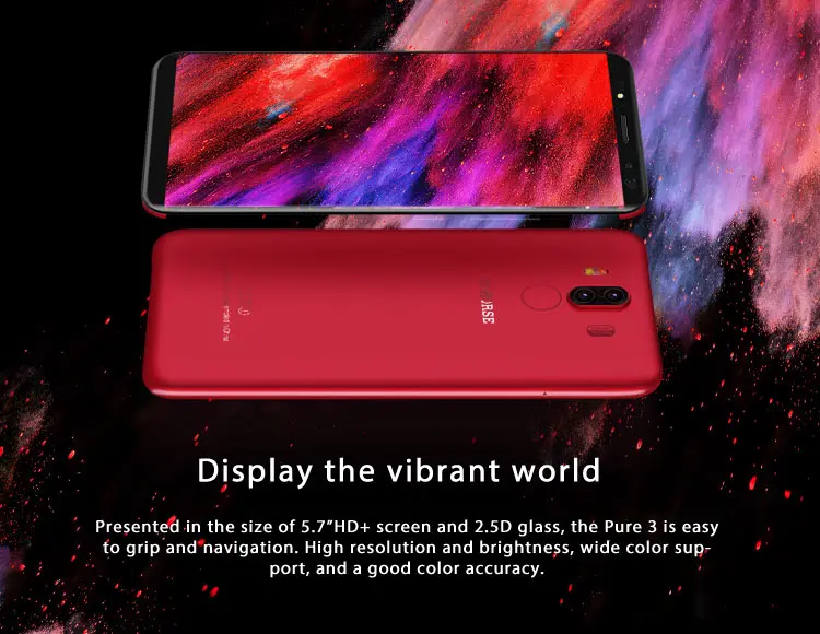 M-HORSE PURE 3 4GB RAM 64GB ROM Helio P23 MTK6763 2.0GHz Octa Core 5.7 Inch IPS Full Screen Quad Camera Android 7.1 4G LTE Smartphone