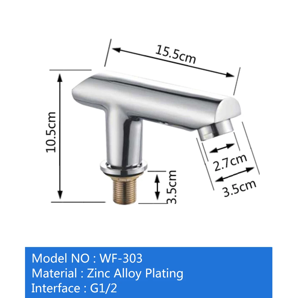 G1/2" Size Waterfall Inlet Cold and Hot Water Tap Brass Switch Control Valve For Bathtub Faucet Replacement Mixer Faucet 6