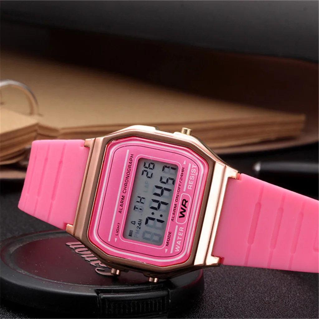 New Fashion gold silver Silicone Couple Watch digital watch square military men women dress sports watches watch A4