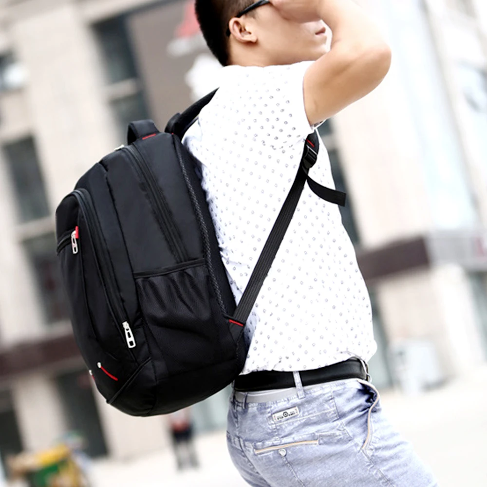 Men's Backpack Casual Solid Color Material Oxford Multi-functional Large-capacity Student Schoolbag Simple Bag laptop backpacks