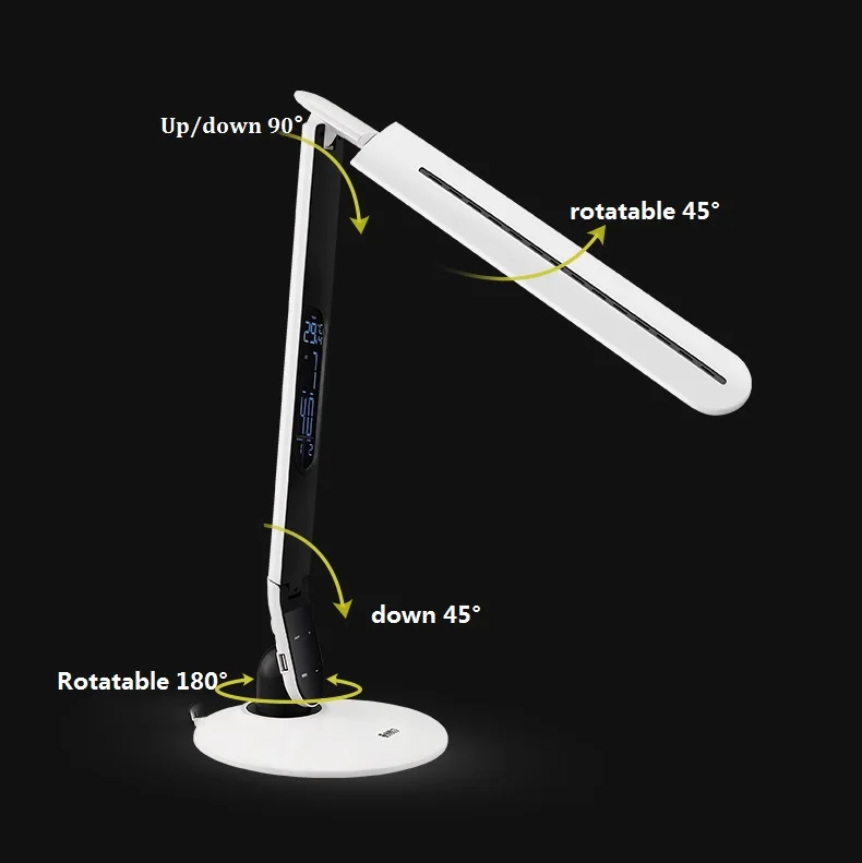 Artpad, высокая яркость, настольная лампа, зарядка для телефона, 3 уровня, со стразами, ЖК-дисплей, время, календарь, температура, чтение, чертеж стенда, Настольный светильник