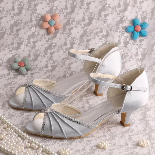 20 Colors)Wedopus Bridal Silver Shoes 