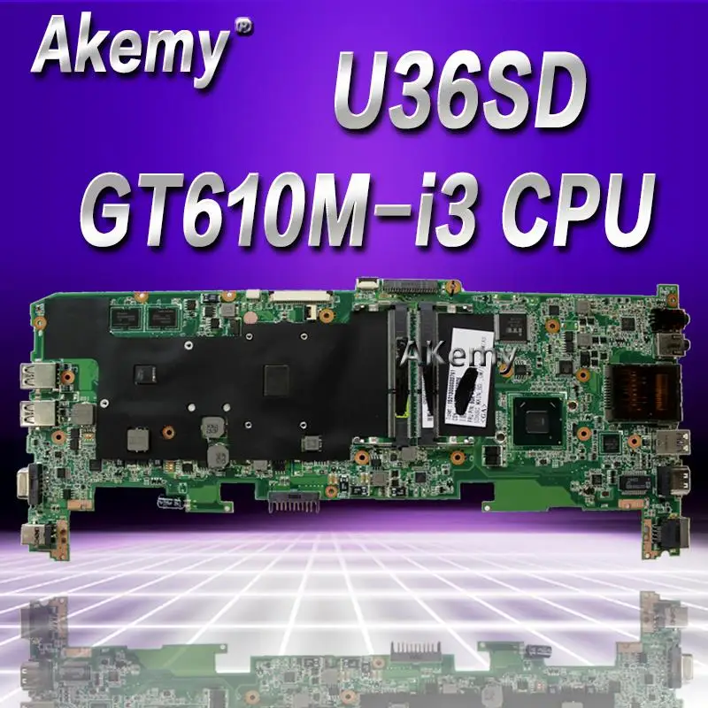 

Akemy U36SD U36SG U44SG U44S U36KI241SD Laptop Motherboard For ASUS (base Board/Mainboard) With I3 CPU