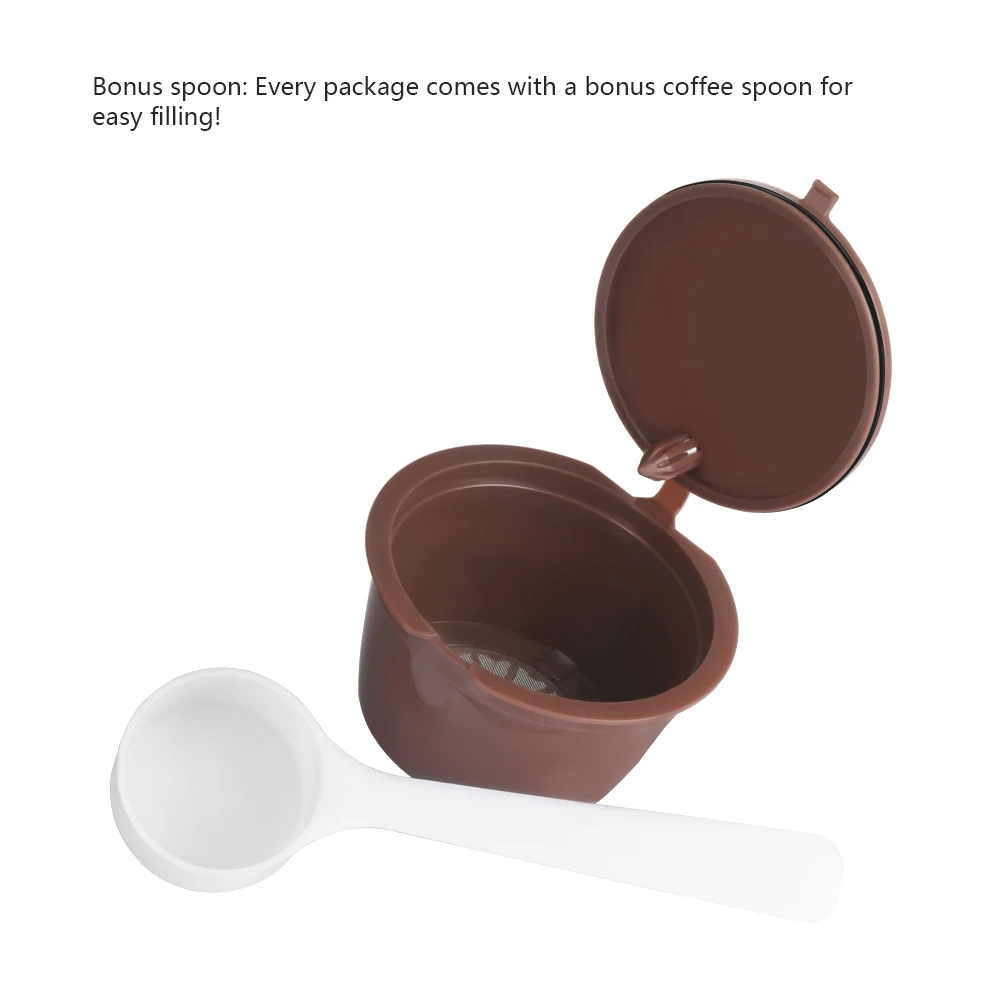 ABEDOE 1 шт. многоразовые капсулы Dolce Gusto с ложкой кофейные для Nescafe Genio маленький