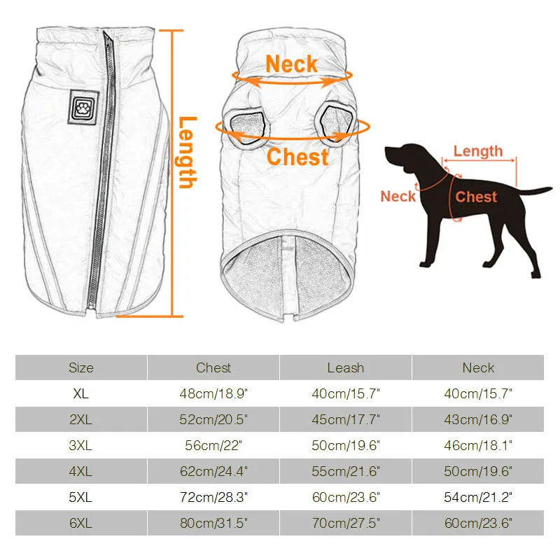 Зимняя одежда для собак открытый светоотражающий водонепроницаемый жилет для животных для больших средних собак бульдог Лабрадор теплое пальто куртки XL-6XL