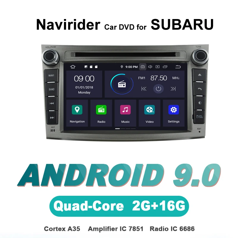 

Navirider autoradio gps navigation android 9.0 car radio Player for SUBARU OUTBACK 2008-2013 stereo bluetooth AUTO accessories