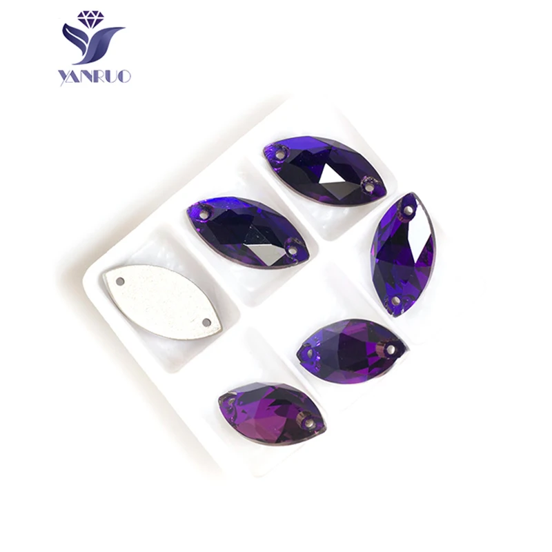 YANRUO/3223 г. Navette/фиолетовые бархатные Стразы со стразами на плоской подошве
