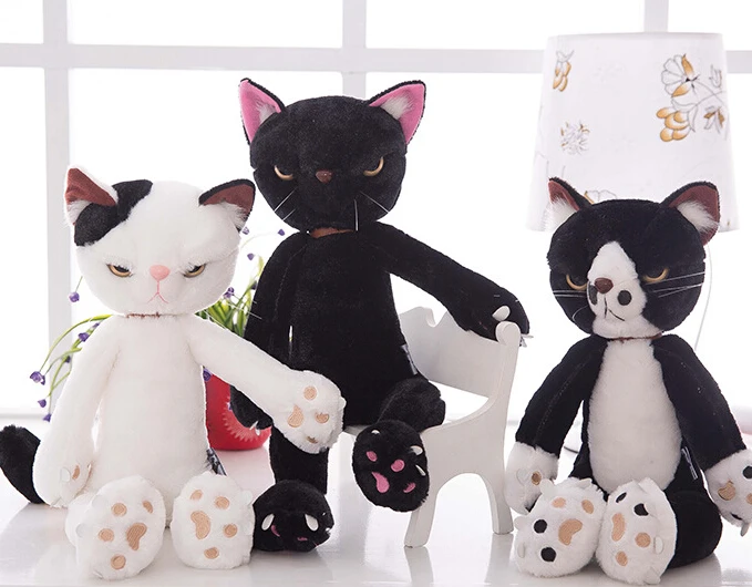 

1pc 40cm 55cm cute individuality angry cat soft plush doll pillow creative funny stuffed toy sweet girl boy children gift