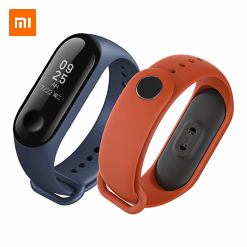 Оригинальный Xiaomi Mi ремешок 3 на запястье ТПУ материал черный оранжевый розовый