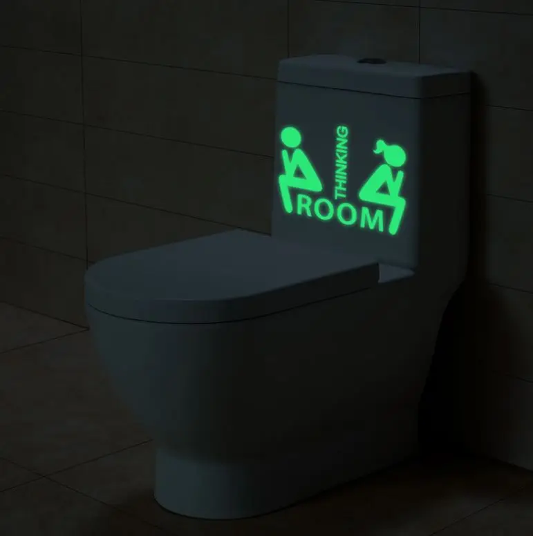 1 шт. Горячее предложение для ванной комнаты светящиеся игрушки наклейки для туалета комната мышление светящиеся наклейки светится в темноте наклейки