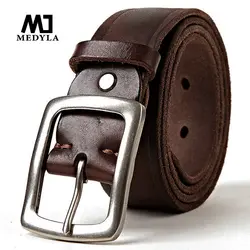 Medyla новейший полный зерна кожаный пояс для Для мужчин Винтаж Повседневное пряжкой Ремни теплые Оригинал ремень мужской ремень MD1050