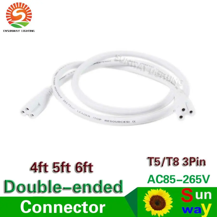 T5 T8 соединительный провод 120 см 150 см 180 см интегрированной трубки кабель 4ft 5ft 6ft кабель для интегрированных t8 t5 светодиодные трубки для светильников разъем