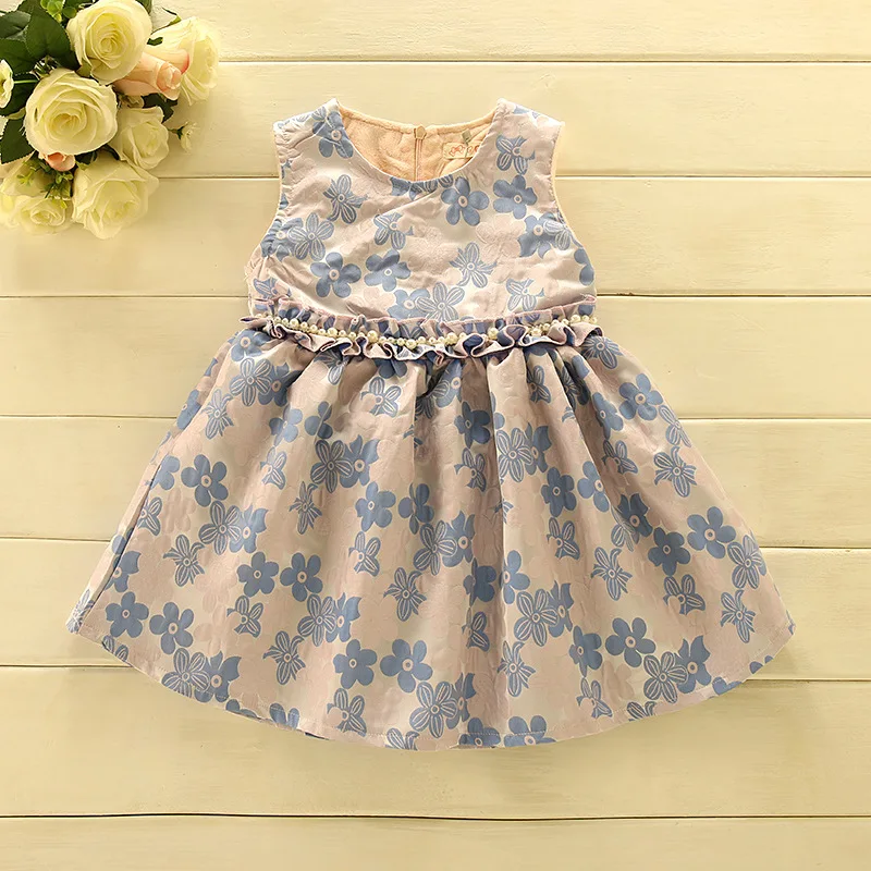 

Wu Wu Bei Jia Baby Girl Clothes A-line Kids Fashionable Elegant Clothes One-piece Dress Les Enfants Robe Sans Manches L031836