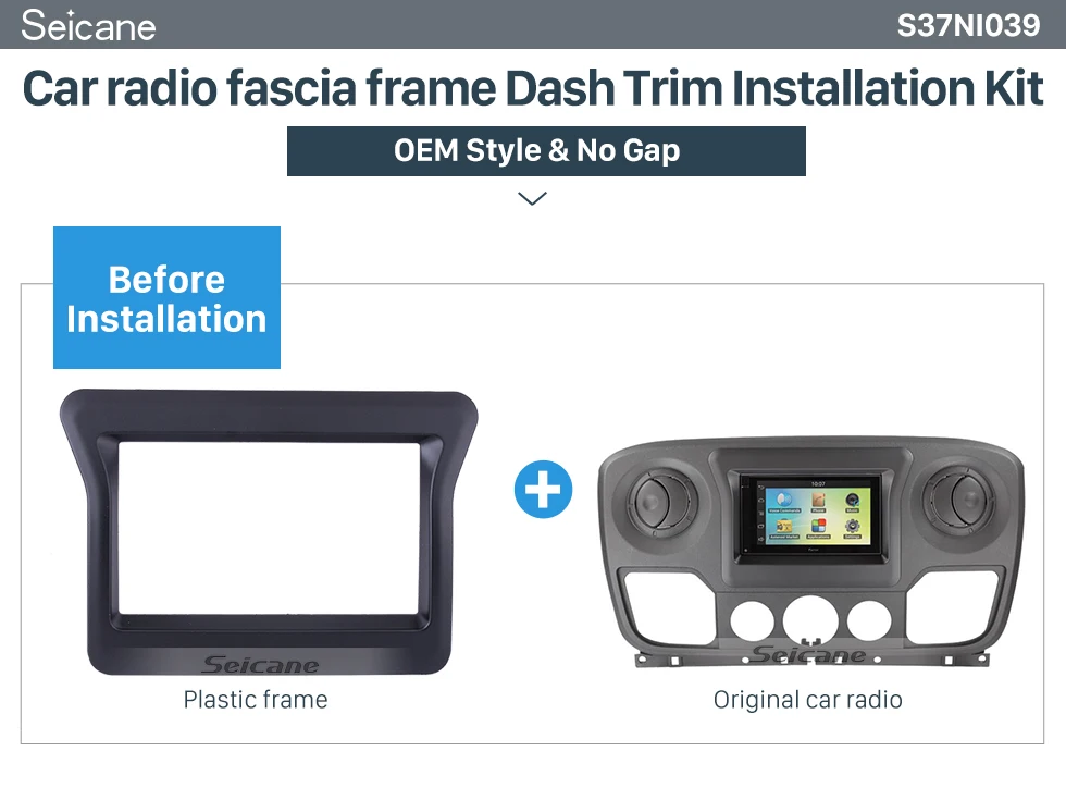 Seicane 173*98 мм 2Din фасции установочный комплект крышка отделка автомобиля Радио Рамка для 2010 Nissan N400/Opel Movano/Renault Master III