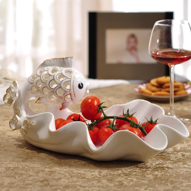 

Fruit plate ceramic fruit dish creative fashion dried fruit plate fruit dish wedding gift Home Furnishing Decor