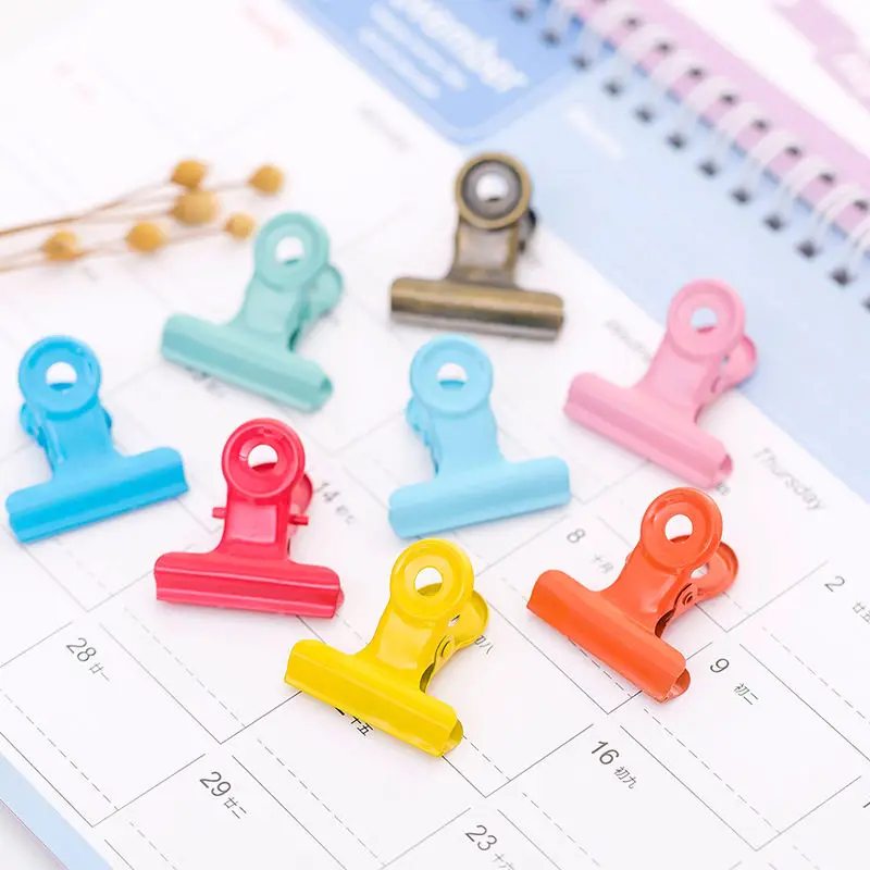 Coloffice 4PCs Colored Student Cute Test Paper Clip Bill Receipt Organizer Binding Metal Stationery Office School Supplies |