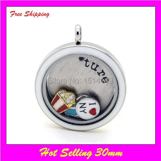 

5pcs!! floating glass lockets screw white plain enamel round floating locket