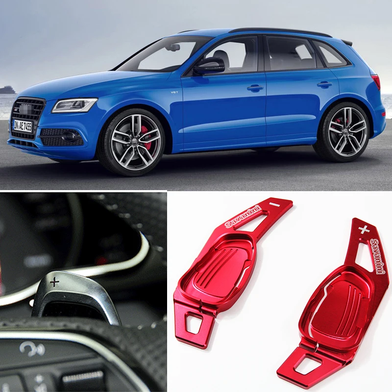 

tommia For Audi SQ5 2014-2016 2pcs Steering Wheel Aluminum Shift Paddle Shifter Extension Car-styling