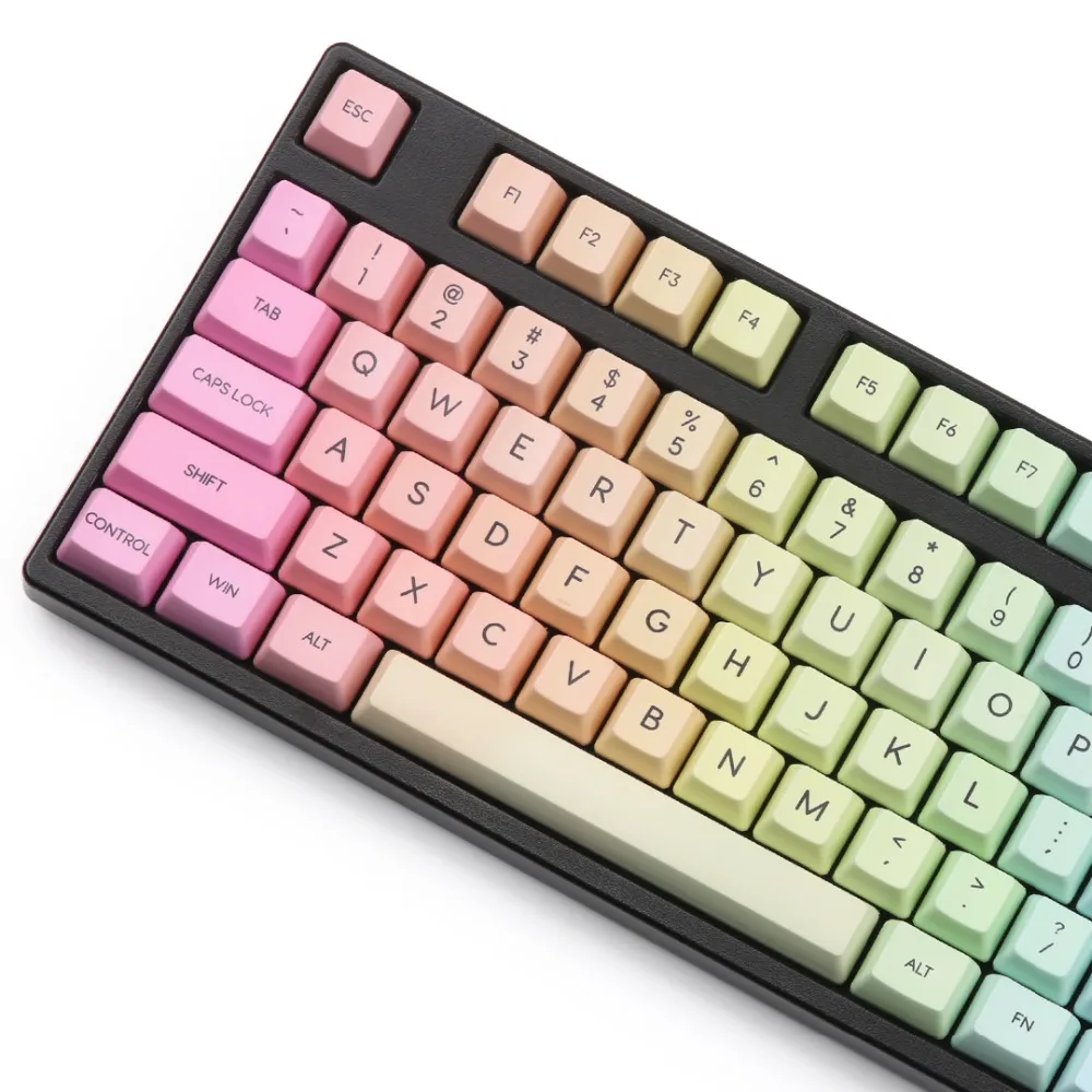 Радуга keycap123 клавиши pbt oem mx механическая клавиатура keycaps краситель MAC ключ включен