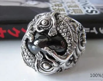 

925 sterling silver Pisces gems vintage wealth Thai Silver Rings Star Stone