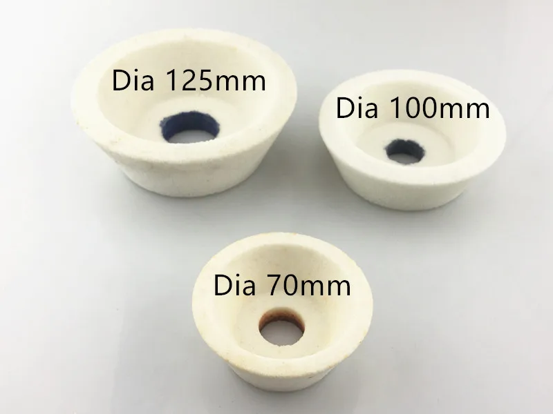 Jrealmer 1pcs Cup-shaped Dia70/100/125mm White corundum grinding wheel high quality White corundum