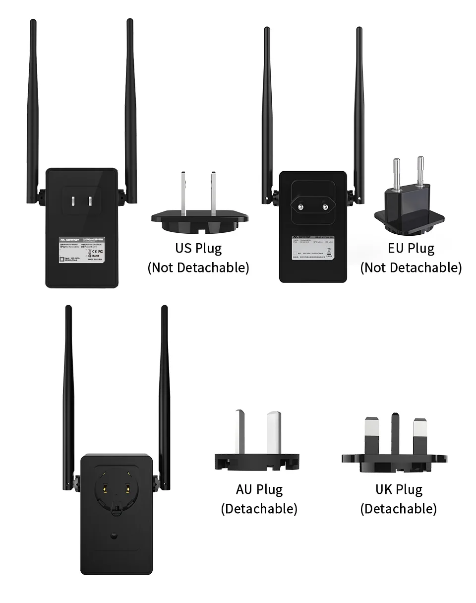 Comfast 300-750 Мбит/с беспроводной Wi-Fi ретранслятор усилитель сигнала 2* 5dbi антенна беспроводная точка доступа AP Wi Fi диапазон расширения маршрутизатора