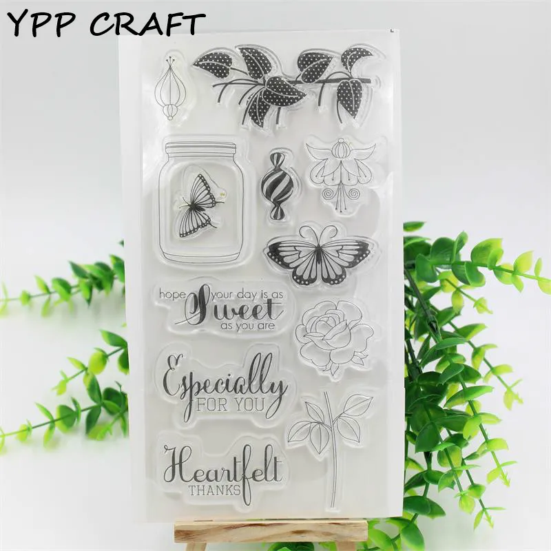 

YPP CRAFT Flower Transparent Clear Silicone Stamps for DIY Scrapbooking/Card Making/Kids Christmas Fun Decoration Supplies 962