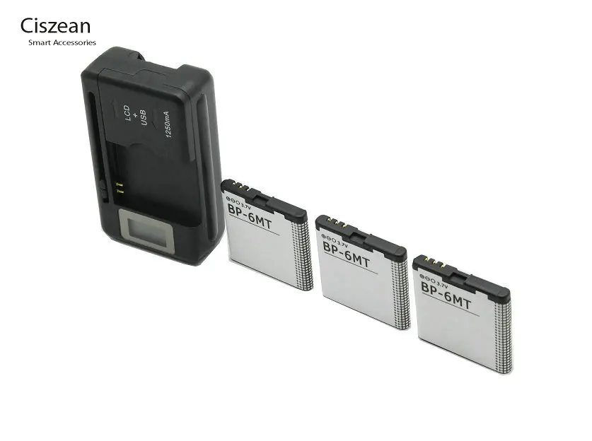 Ciszean 3 шт. BP-6MT BP6MT BP 6MT 1050 мАч сменный аккумулятор + зарядное устройство с