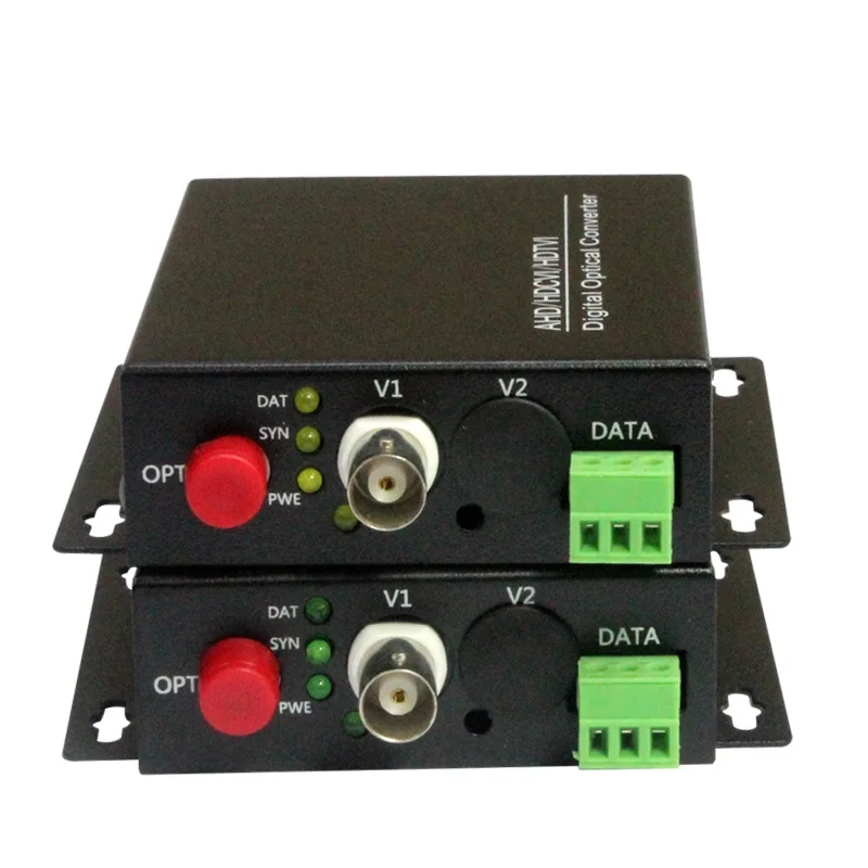 

1080P HD AHD CVI TVI Fiber optical video converter, 1 Channel Video Optical Conveter with Reverse RS485 Data Single Mode 10KM