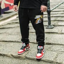 Новинка года; имеются полномерные Размеры: 48, 46 44 Штаны удобные Повседневное впитывает пот и Штаны однотонные в стиле «хип-хоп» Хай-стрит брюки мужские джоггеры оверсайз