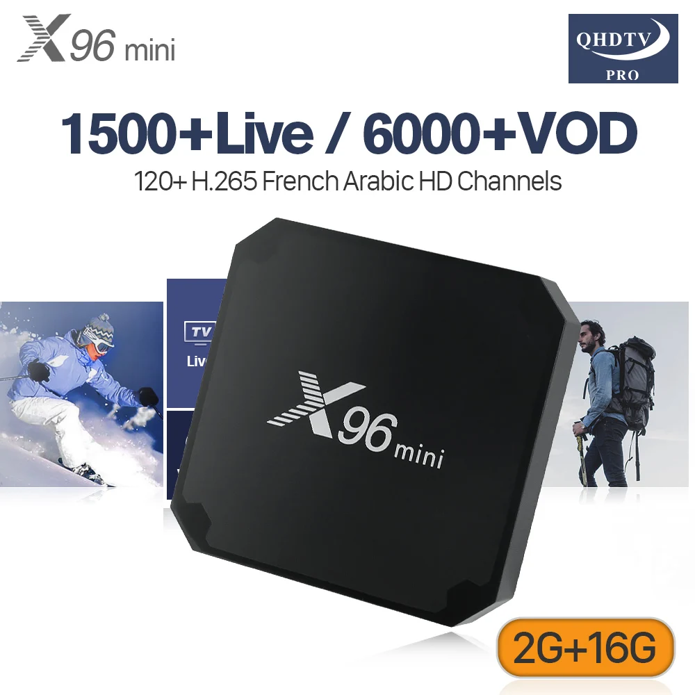 

French Arabic X96 Mini Smart Android 7.1 IPTV Box S905W 2.4GHz WiFi Decoder H.265 IPTV Channels 4K Spain Italy Subscription IPTV