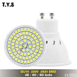 Лампада GU10 светодиодный свет лампы 220 V 240 V Bombillas светодиодный лампы 2835 SMD ампулы холодной/теплый белый Luminaria светодиодный точечные