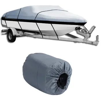 

Universal 17-19ft Waterproof Heavy Duty 210D Oxford PU Coated Fabric Trailerable V Shape Gray Boat Cover Ship Accessory