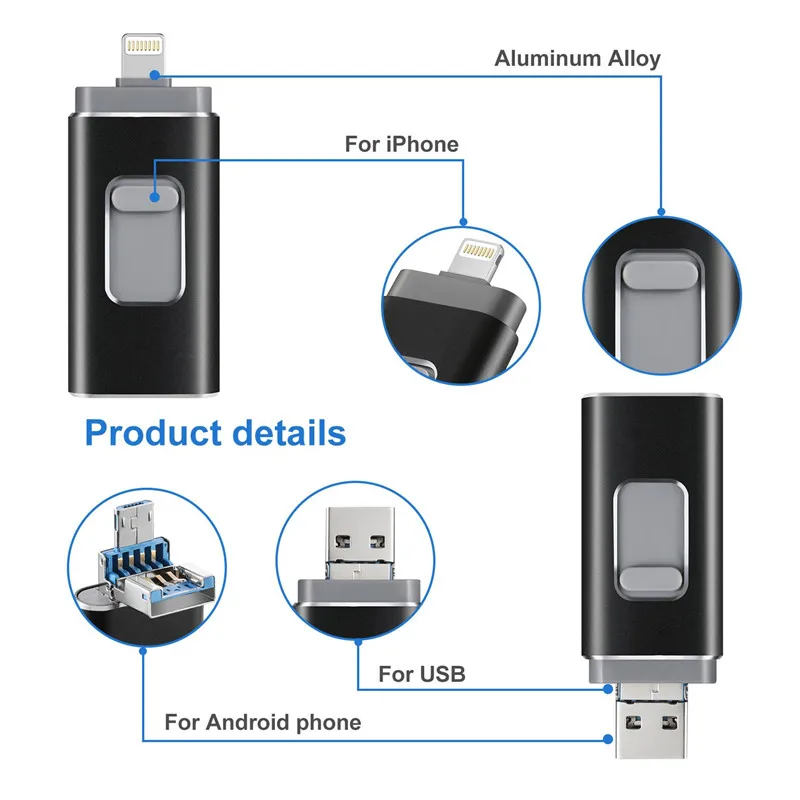 BRU Usb 3.0 флешка для Iphone Ipad lightning Android, смартфон, планшет, ПК, флешки 8 ГБ 16 ГБ 32 ГБ 64 ГБ 128 ГБ 256 ГБ Usb флэшка