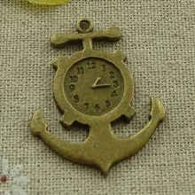 30 шт покрытый бронзой часы в форме якоря Подвески 38x31 мм#3325