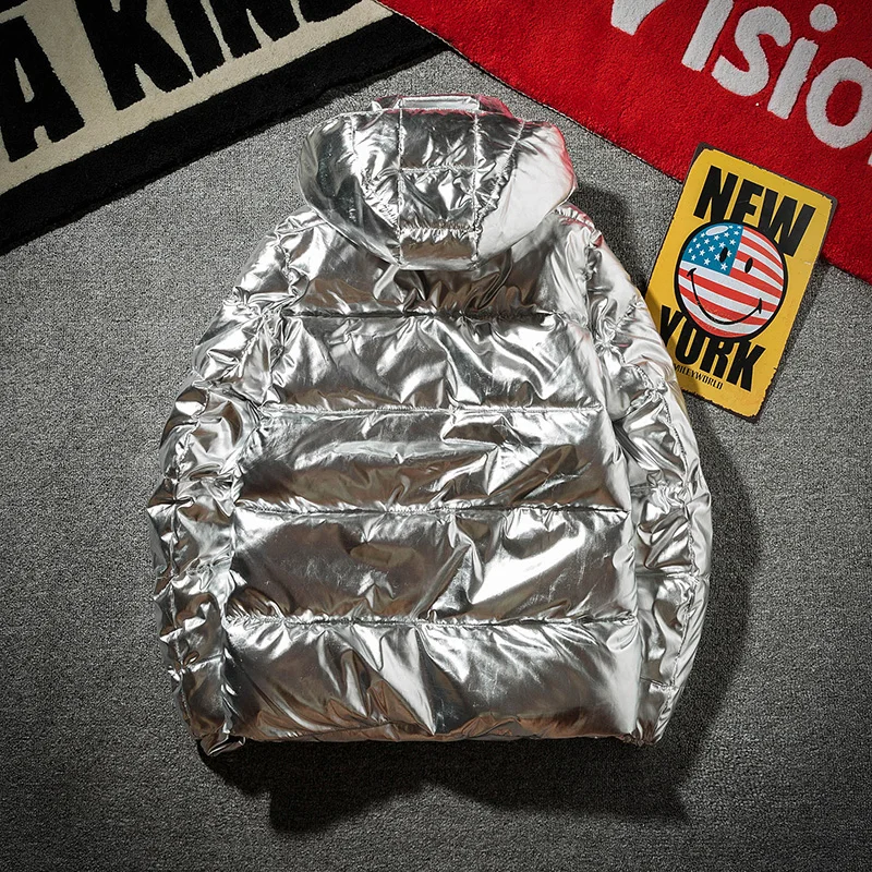 new Silver Bright man Jacket Couple jacket Winter Warm Down Cotton Padded Short Parkas Fashion Men's Bomber Hooded Outwear new Silver Bright man Jacket Couple jacket Winter Warm Down Cotton Padded Short Parkas Fashion Men's Bomber Hooded Outwear
