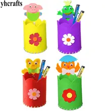 24PCS LOT DIY new animal fabric pen holders craft kits Kindergarten crafts Felt crafts Novelty stationey