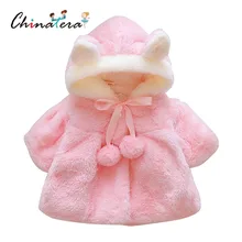

Newborn Baby Girl Autumn Winter Outwear Wraps Toddler Girl Hooded Dresses Rabbit Ear Overcoat Princess Shawl Coat girl jacket