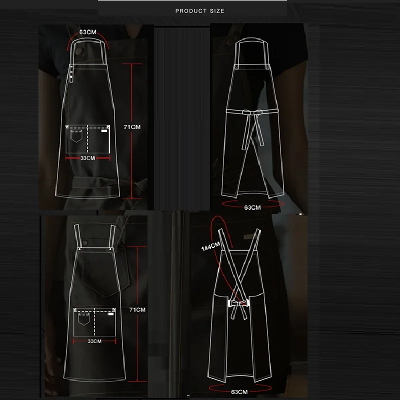 Масло доказательство булочно женщина мужчина официант длинный повод фартук, модные корейские хлопковые фартук, бытовая ресторан/кафе Плита повар Фартук, P1