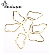10pcs/lot Zinc Alloy Gold Geometric Ring Metal Pendant Hollow Golden Charms Bezel Setting UV Resin Charms Jewelry Accessories