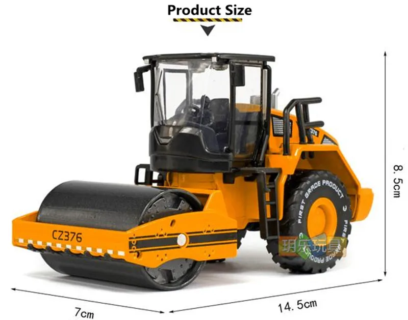 Модель дорожного катка из сплава, 1:40 детские развивающие игрушки строительная техника, Детские Любимые Подарки