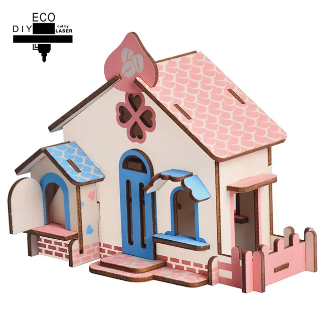 DIY 3D Wood Puzzles House Toys Kits Romantic House Educationnal Toy