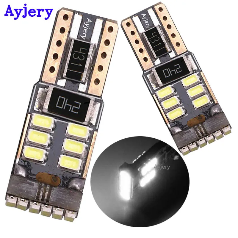 

AYJERY 500PCS T10 W5W Led Bulbs Canbus 3014 18 SMD Led Chips No Error Canbus Auto Car Door Light Clearance Wedge Tail Lights 12V