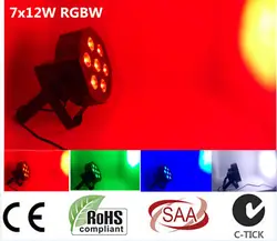 RGBW 4в1 7x12 Вт светодио дный LED par DMX сценические огни светодио дный бизнес светодиодный плоский пар высокой мощности свет с профессионалом