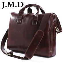 J.M.D 2017 New High Quality 100% Real Leather Men’s Business Briefcases Messenger Bag Hand Bag Laptop Bags 7167A