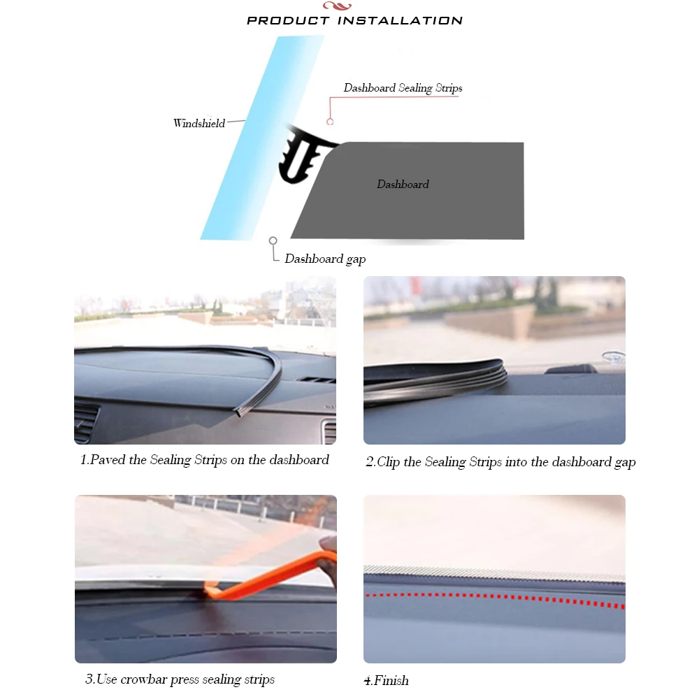 Авто приборная панель уплотнительные полосы для Toyota Honda Ford BMW hyundai KIA универсальные аксессуары для интерьера наклейки для стайлинга автомобилей