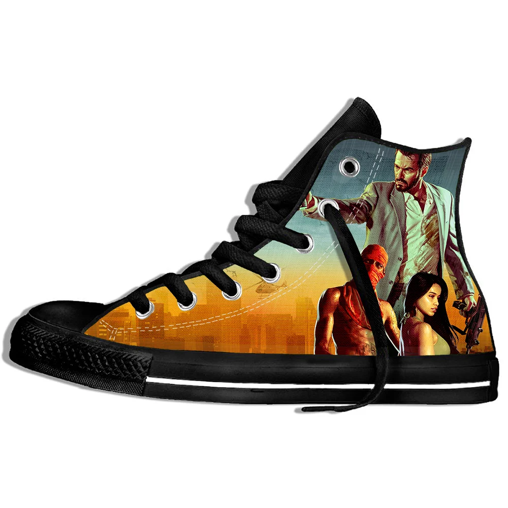 

2019 Hot Fashion Printing hIgh top Sneakers Max Payne Unisex Lightweight Casual Shoes