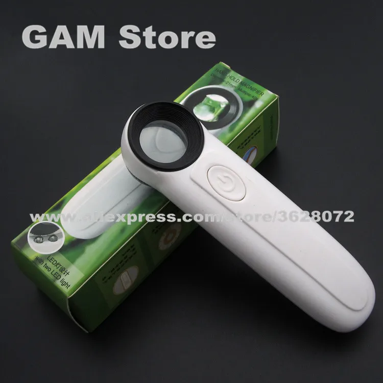 

Portable 40X Magnifier Zoom In Magnifying Glass illuminated LED Handheld Rechargerable Magnifier Light Magnified Tool M2040T