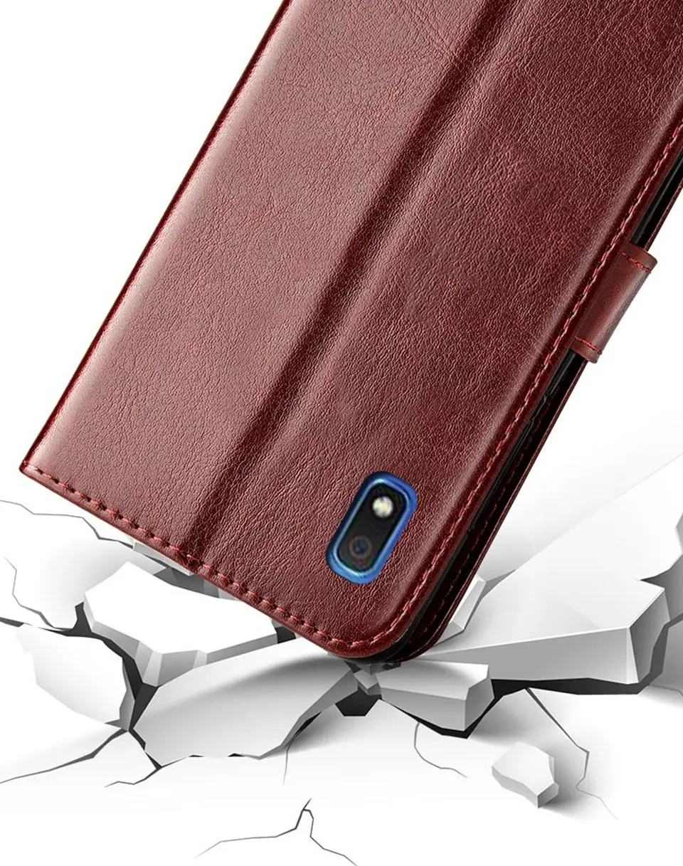 Роскошный кожаный чехол книжка для Samsung A10 накладка телефона Galaxy A10S A 10 Женский A105